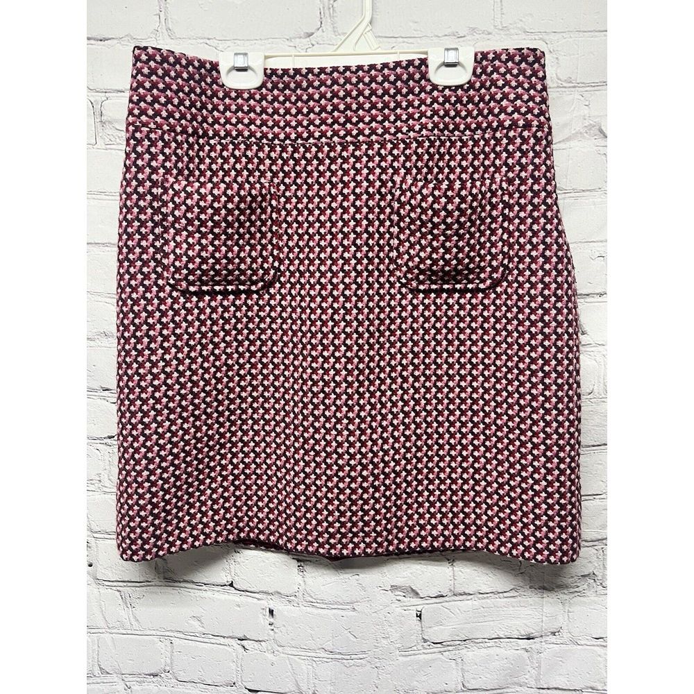 Ann Taylor LOFT Vintage Style Tweed Lined Skirt Wool Blend Front Pockets Sz 10‎